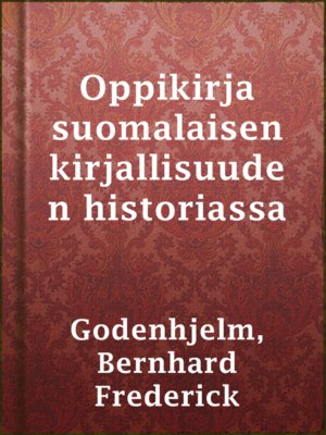 cover image of Oppikirja suomalaisen kirjallisuuden historiassa